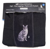 URBAN ATHLETICS Ladies SILVER TABBY CAT High Rise Leggings With Pockets E&S Pets - Novelty Socks for Less