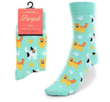 Parquet Brand Ladies KITTENS & PAW PRINTS Socks - Novelty Socks for Less