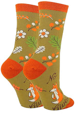 OOOH YEAH Brand Ladies FOX With MIDDLE FINGERS Socks ‘NADA FOX GIVEN’ - Novelty Socks for Less
