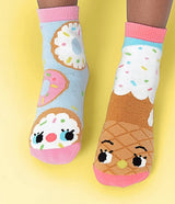 PALS SOCKS Brand TODDLER DONUT & ICE CREAM MISMATCHED GRIPPER SOCKS - Novelty Socks for Less