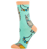 OOOH YEAH Brand LADIES LLAMA Novelty Crew Socks - Novelty Socks for Less