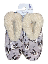 COMFIES Ladies BOSTON TERRIER DOG Non-Skid Slippers - Novelty Socks for Less