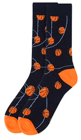 PARQUET BRAND MEN’S BLACK BASKETBALL CREW SOCKS - Novelty Socks for Less