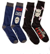 FRIDAY THE 13th Mens 2 Pair JASON VOORHEES Socks 'THE DAY EVERYONE FEARS' - Novelty Socks for Less