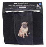 URBAN ATHLETICS Ladies PUG DOG High Rise Leggings With Pockets E&S Pets - Novelty Socks for Less