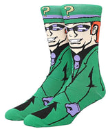 DC COMICS BATMAN Men’s THE RIDDLER 360 Crew Socks BIOWORLD Brand TMAN - Novelty Socks for Less