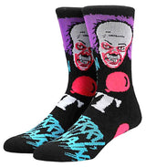 IT THE MOVIE MEN’S CLASSIC BLACK LIGHT SOCKS BIOWORLD BRAND - Novelty Socks for Less