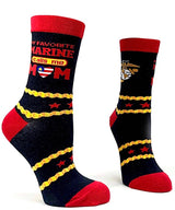 FABDAZ Brand Ladies MY FAVORITE MARINE CALLS ME MOM Socks - Novelty Socks for Less