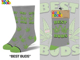 COOL SOCKS BRAND MEN’S MARIJUANA SOCKS ‘BEST BUDS’ - Novelty Socks for Less