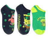 SPONGEBOB SQUAREPANTS Ladies 3 Pair Of ST. PATRICKS DAY No Show Socks - Novelty Socks for Less