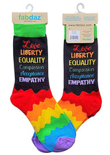 FABDAZ Brand Ladies LOVE LIBERTY EQUALITY Socks - Novelty Socks for Less