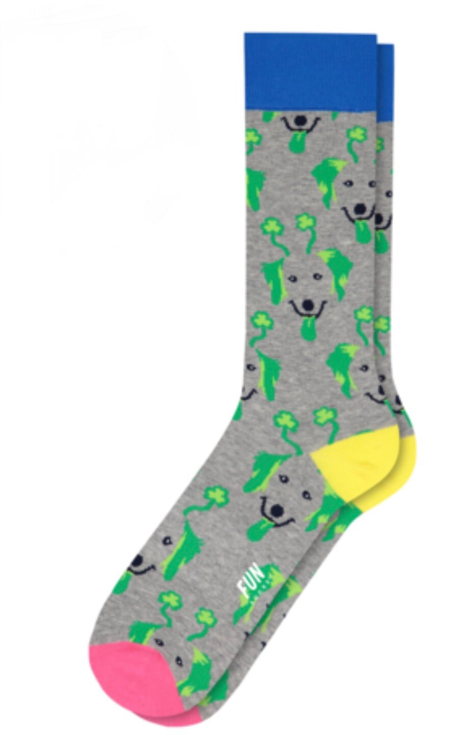 FUN SOCKS BRAND Men’s ST. PATTY’S DOG SOCKS - Novelty Socks for Less