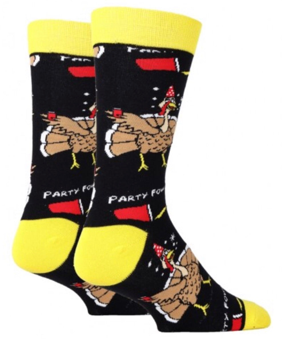 OOOH YEAH Brand Men’s PARTY FOWL Socks - Novelty Socks for Less