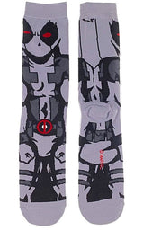 MARVEL DEADPOOL Men’s 360 Crew Socks BIOWORLD BRAND - Novelty Socks for Less