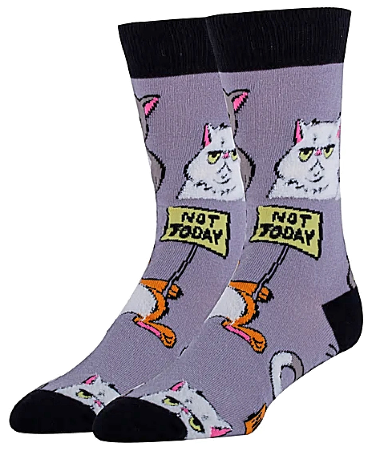 OOOH YEAH Brand Men’s CAT Socks ‘NOPE NOT TODAY’ - Novelty Socks for Less