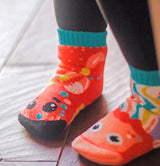 PALS SOCKS Brand Unisex CRAB & JELLYFISH Mismatched Gripper Bottom Socks (CHOOSE SIZE) - Novelty Socks for Less