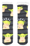 DISNEY LADIES BABY YODA SHERPA LINED GRIPPER BOTTOM SLIPPER SOCKS - Novelty Socks for Less
