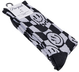 PARQUET Brand Men’s CHECKERBOARD SMILEY FACE Socks (CHOOSE COLOR) - Novelty Socks for Less