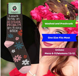 FUNATIC BRAND ‘I DON’T HAVE AN ATTITUDE PROBLEM YOU FUCKING BITCH' Socks - Novelty Socks for Less
