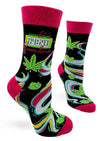 FABDAZ BRAND LADIES ‘IT’S 4:20 SOMEWHERE’ MARIJUANA SOCKS - Novelty Socks for Less
