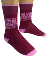 FUNATIC Brand Unisex Socks ‘WELL BUTTER MY BUNS & CALL ME A BISCUIT’ - Novelty Socks for Less