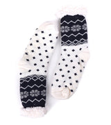 NOLLIA BRAND Ladies Winter Theme NON-SKID SHERPA SLIPPER SOCKS - Novelty Socks for Less