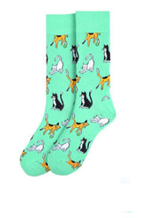 PARQUET BRAND Men’s PLAYFUL CATS Socks - Novelty Socks for Less