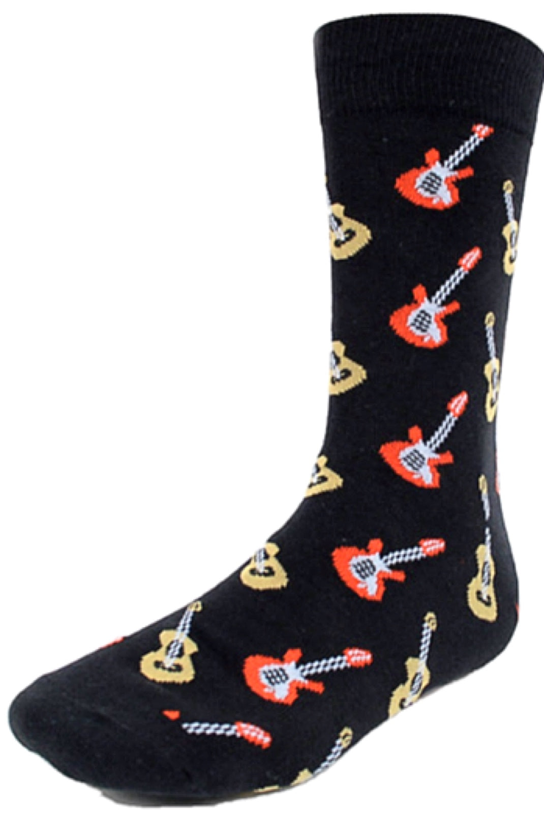 Parquet Brand Men’s ACOUSTIC & ELECTRIC GUITARS Socks - Novelty Socks for Less