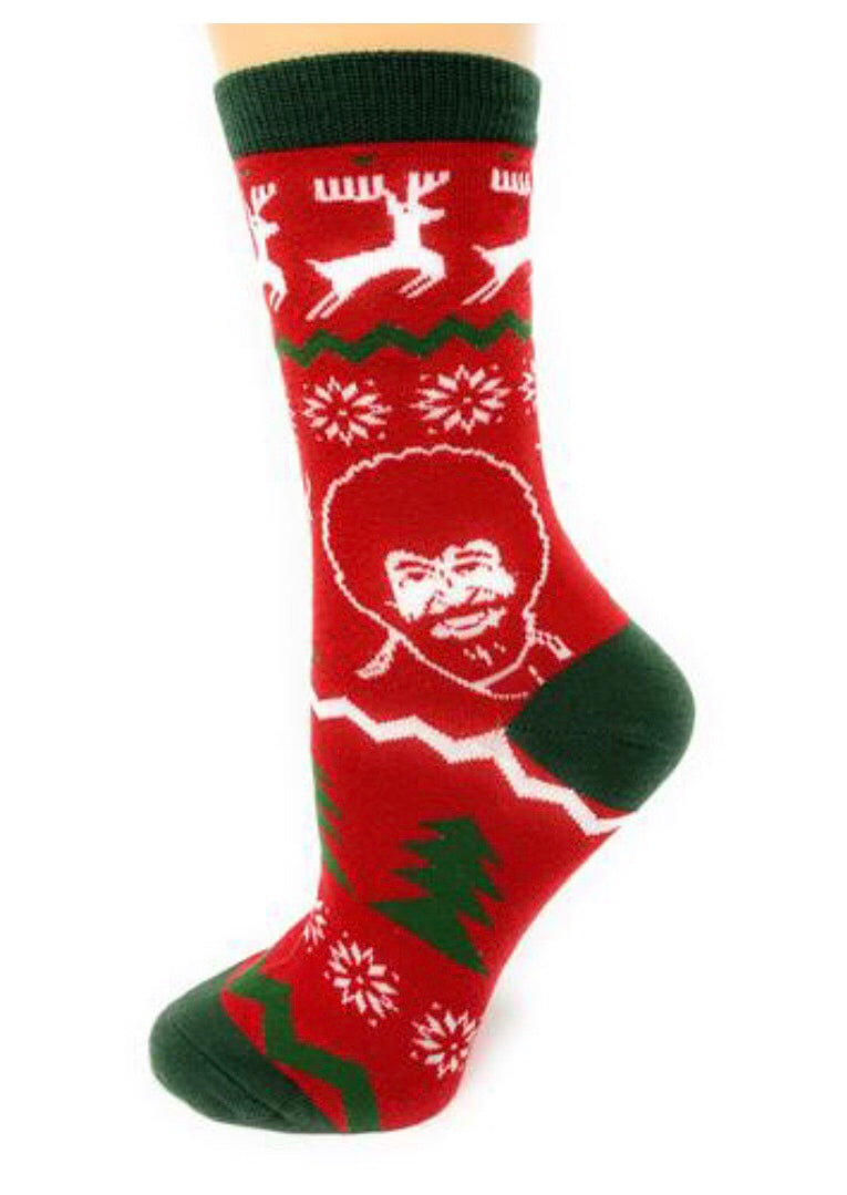 OOOH YEAH Brand Ladies BOB ROSS ‘MERRY BOB’ - Novelty Socks for Less