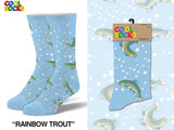 COOL SOCKS BRAND MEN’S RAINBOW TROUT FISH SOCKS - Novelty Socks for Less