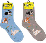 FOOZYS Brand Ladies EASTER 2 Pair Of Socks BUNNY RABBITS & CARROTS - Novelty Socks for Less