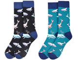 PARQUET BRAND Men's WHALES Socks CHOOSE COLOR - Novelty Socks for Less