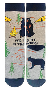OOOH YEAH Brand Men’s BEAR NEEDS Socks ‘YES I SHIT IN THE WOODS’ - Novelty Socks for Less