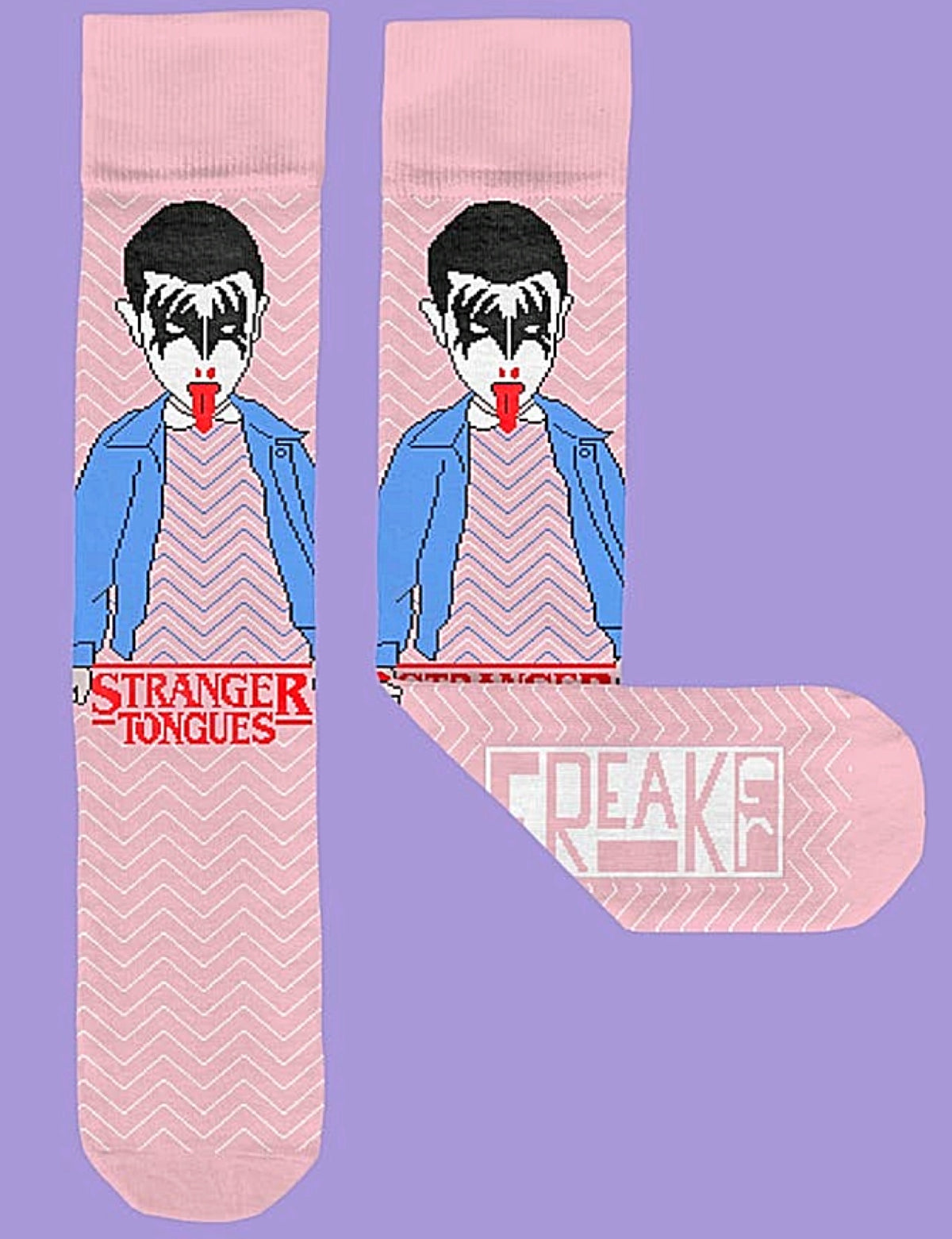 FREAKER FEET BRAND UNISEX ‘STRANGER TONGUES’ SOCKS MADE IN THE USA! STRANGER THINGS & GENE SIMMONS - Novelty Socks for Less