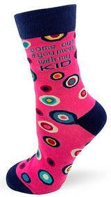 FABDAZ BRAND LADIES MOM BALLS COME OUT IF YOU MESS WITH MY KID SOCKS - Novelty Socks for Less