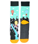 PARQUET BRAND Mens HOT AIR BALLOON Socks - Novelty Socks for Less