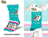 COOL SOCKS BRAND LADIES ‘FUCK OFF I’M BUSY’ SOCKS - Novelty Socks for Less