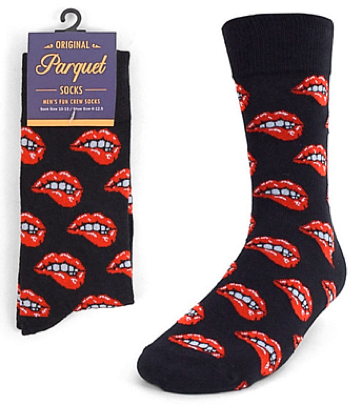 PARQUET BRAND Mens SEXY LIP BITE Socks - Novelty Socks for Less