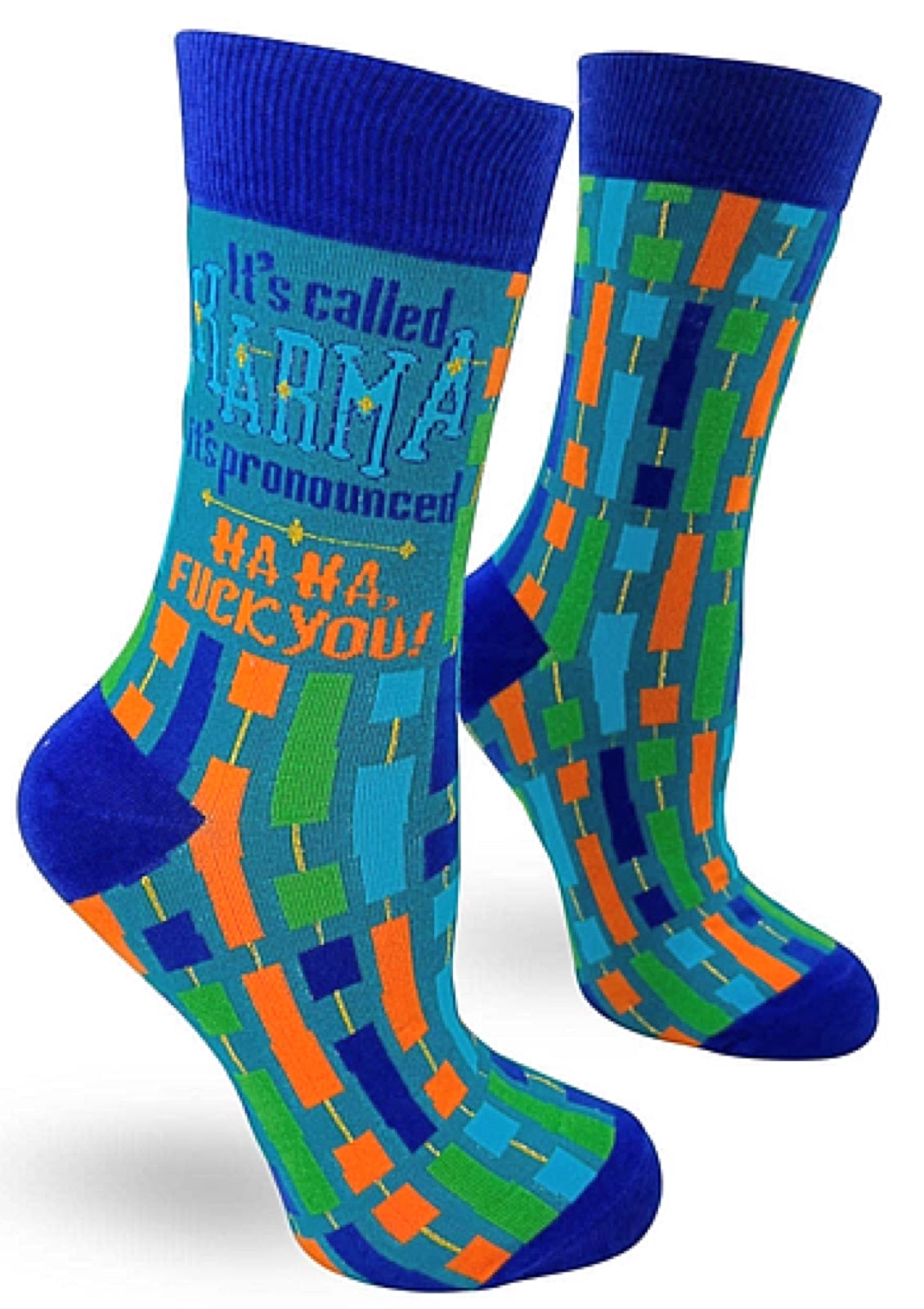 FABDAZ BRAND LADIES ‘IT’S CALLED KARMA IT’S PRONOUNCED HA HA FUCK YOU’ SOCKS - Novelty Socks for Less