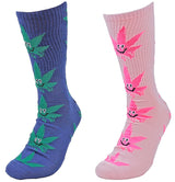 PARQUET Brand Men’s HAPPY POT MARIJUANA Socks (CHOOSE COLOR) - Novelty Socks for Less