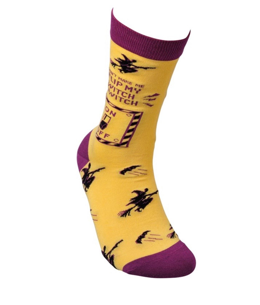 PRIMITIVES BY KATHY ‘DON’T MAKE ME FLIP/WITCH SWITCH’ - Novelty Socks for Less