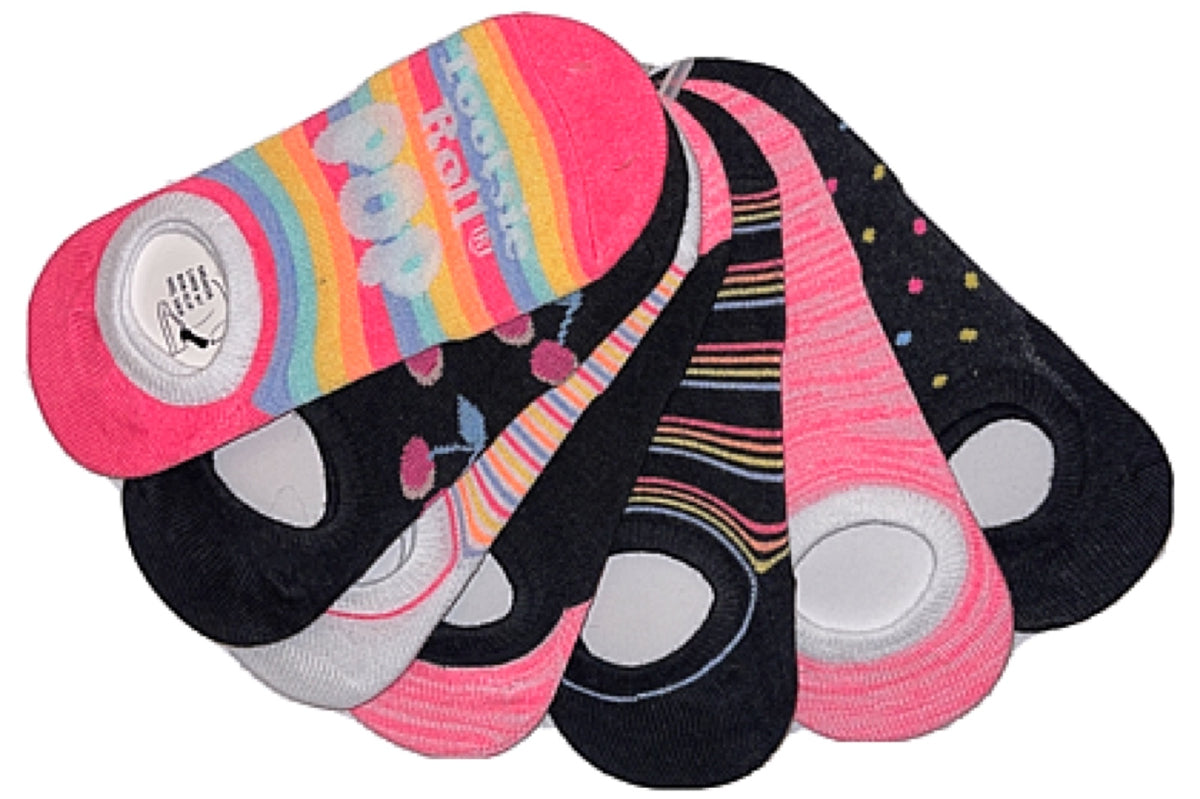 TOOTSIE ROLL POP Ladies 7 Pair Of No Show Liner Socks - Novelty Socks for Less