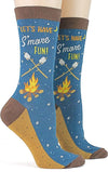 FOOT TRAFFIC Brand Ladies SMORES Socks 'LET'S HAVE S'MORE FUN' - Novelty Socks for Less