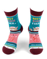 PARQUET Brand Ladies ‘BEST NURSE EVER’ With CAT ‘HEALTHCARE HERO’ - Novelty Socks for Less