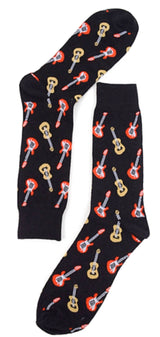 Parquet Brand Men’s ACOUSTIC & ELECTRIC GUITARS Socks - Novelty Socks for Less