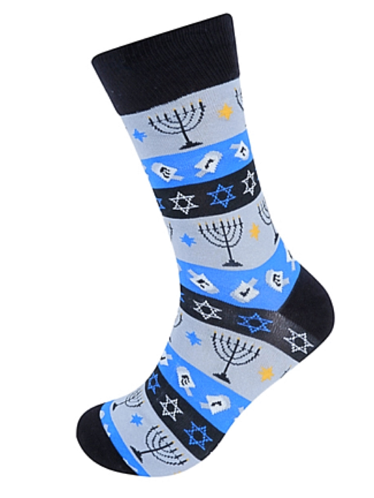 Parquet Brand Hanukkah Men’s Socks DREIDEL, MENORAH - Novelty Socks for Less