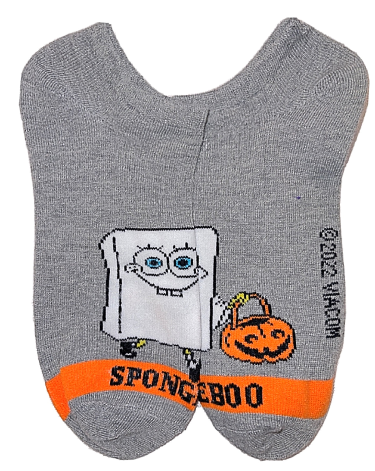 SPONGEBOB SQUAREPANTS LADIES HALLOWEEN 5 PAIR NO SHOW SOCKS ‘SCAREDY PANTS’ - Novelty Socks for Less