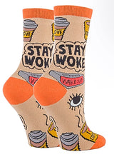 OOOH YEAH BRAND Ladies COFFEE Socks ‘STAY WOKE’ - Novelty Socks for Less