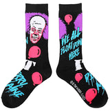 IT THE MOVIE MEN’S CLASSIC BLACK LIGHT SOCKS BIOWORLD BRAND - Novelty Socks for Less