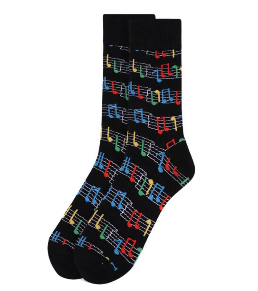 Parquet Brand Men’s Socks MUSICAL NOTES - Novelty Socks for Less